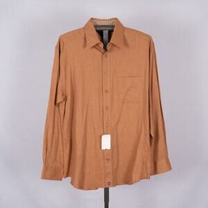 Henry Jacobson Men's Long Sleeve Button-Up Shirt LARGE Flip Cuff Classic Career